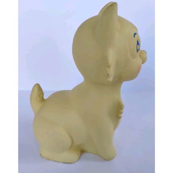 STAR Vintage Anithromorphic Squeaky Smiling Blue Eyed Cat Baby Toy RARE FIND - Picture 5 of 12